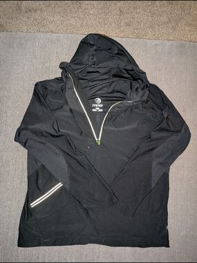 MPG Mondetta Black Hooded Pullover with Zip Accent